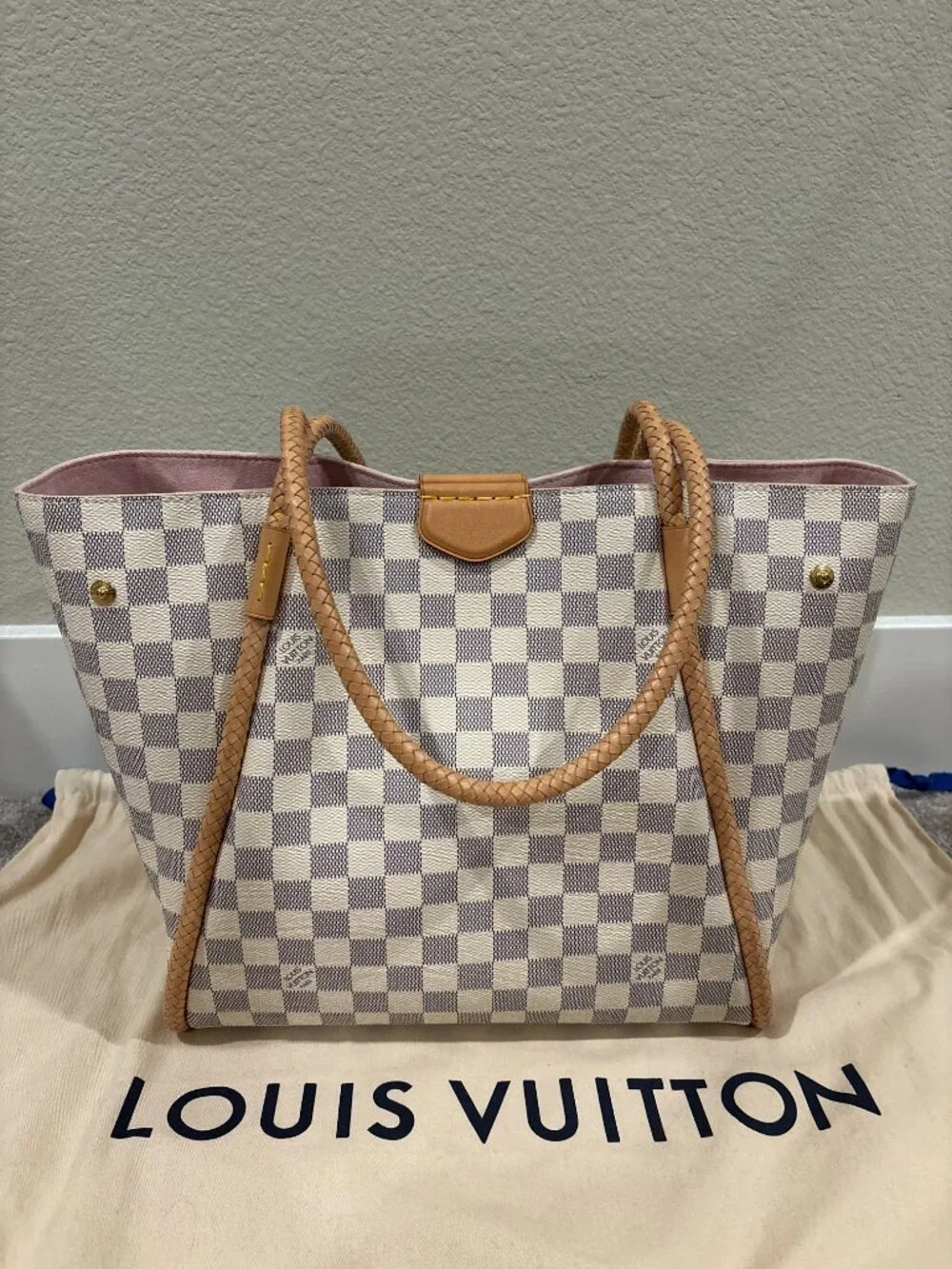 Louis Vuitton Propriano Tote Shoulder Bag Damier Azul Canvas